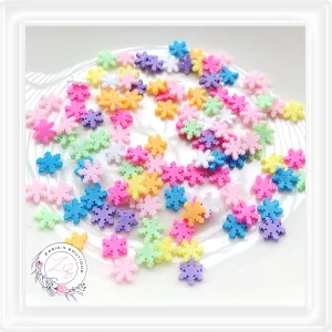 ⋅ MINI SNOWFLAKES ⋅ Flatback Resin Embellishments ⋅ 30 Pieces ⋅