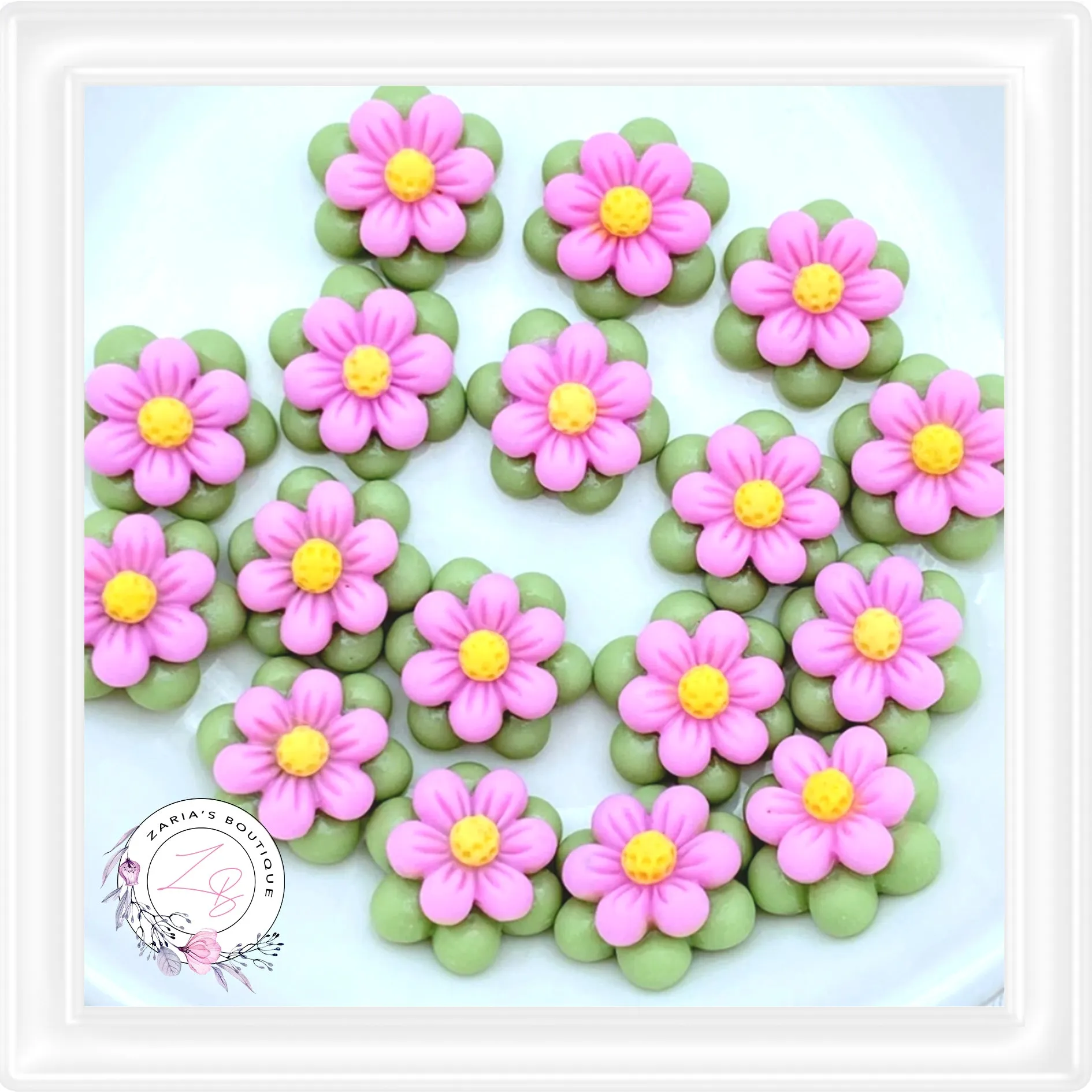 ⋅ SWEET BLOSSOMS ⋅ Flatback Resin Embellishments ⋅ 5 Pcs ⋅