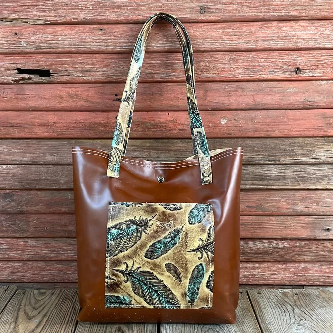 078 Trisha - Blank Slate w/ Turq. Patina Feather