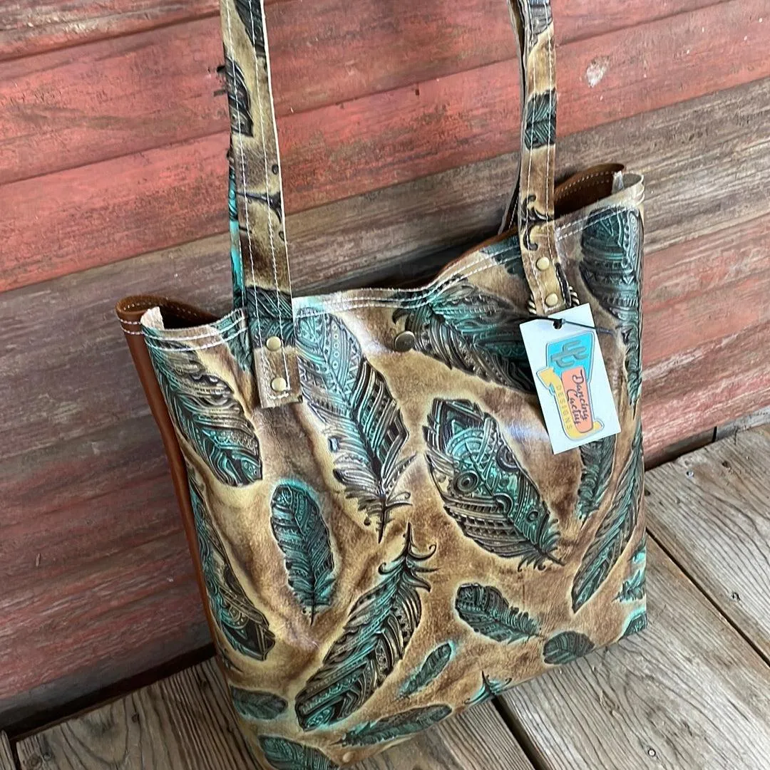 078 Trisha - Blank Slate w/ Turq. Patina Feather