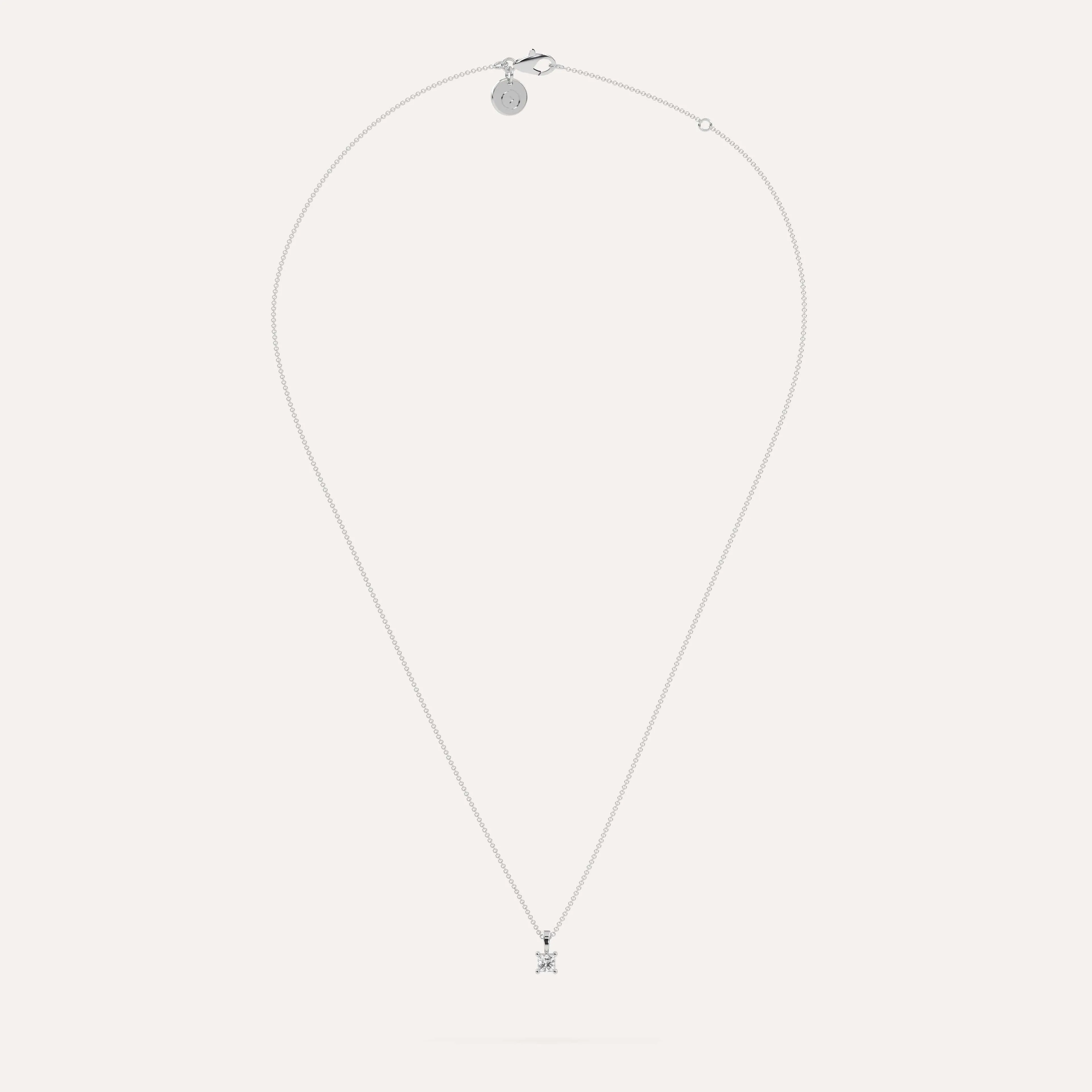 1/4 carat Princess Diamond Pendant Necklace