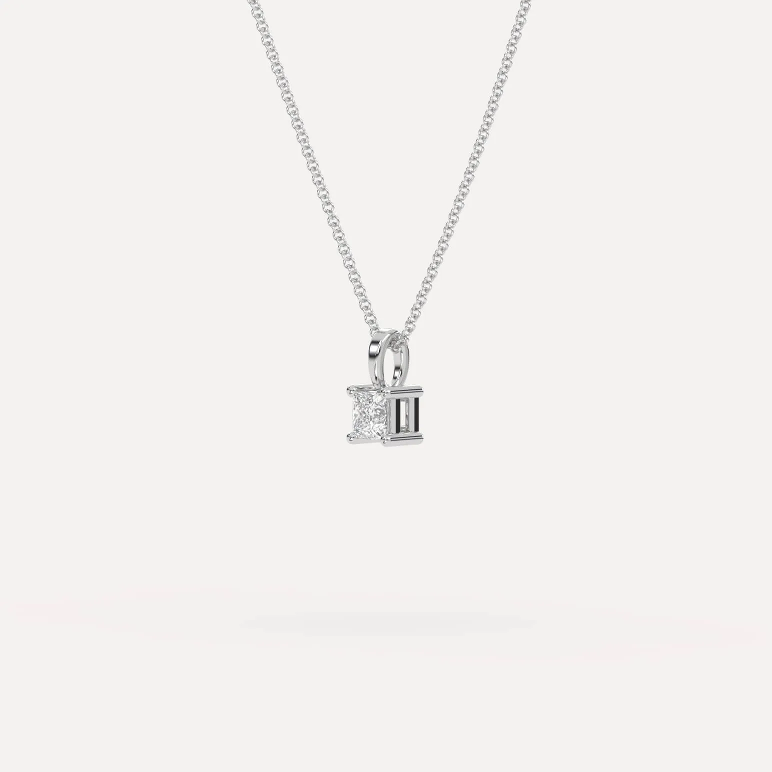 1/4 carat Princess Diamond Pendant Necklace
