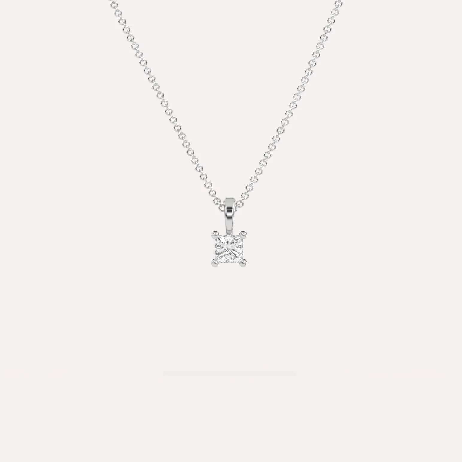 1/4 carat Princess Diamond Pendant Necklace