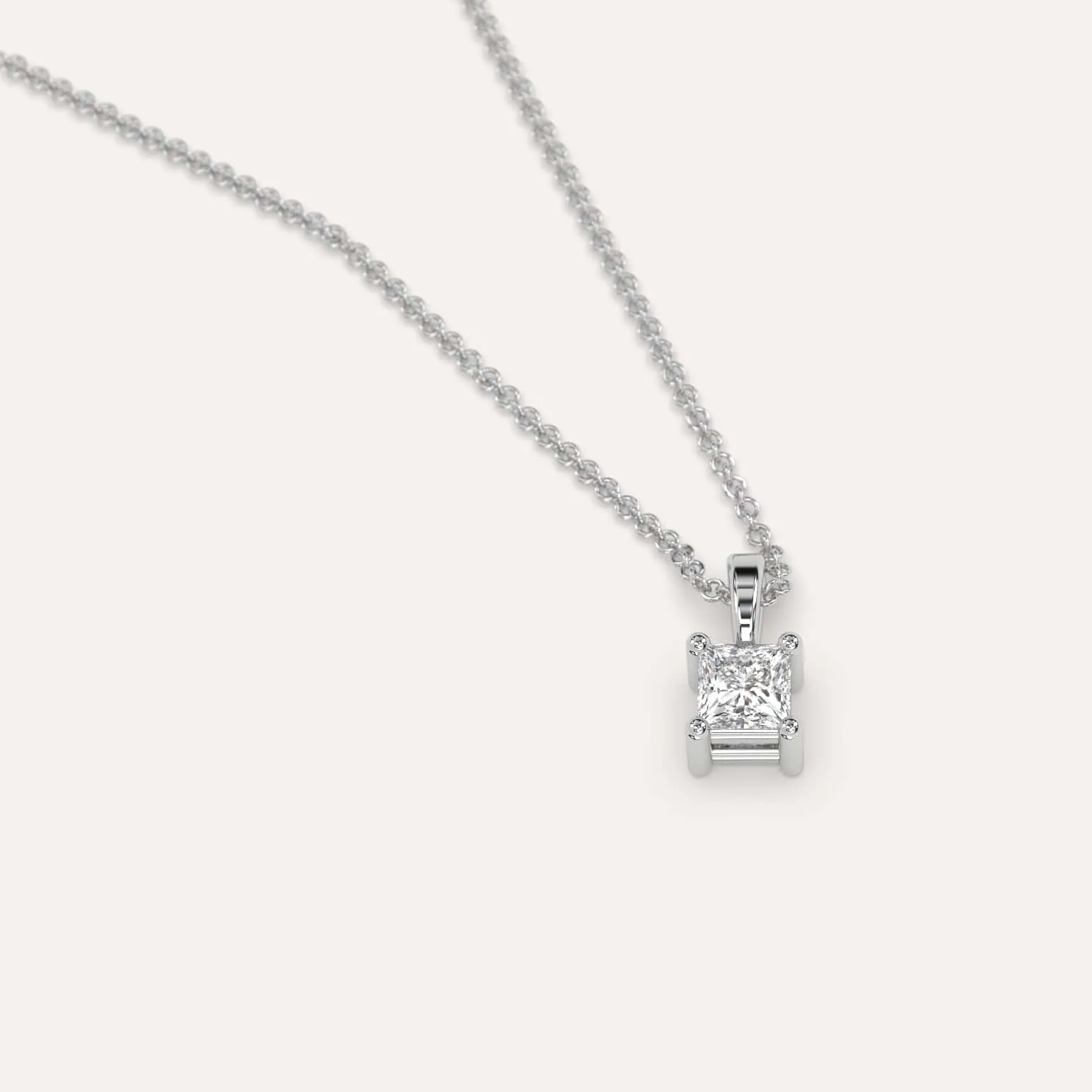 1/4 carat Princess Diamond Pendant Necklace