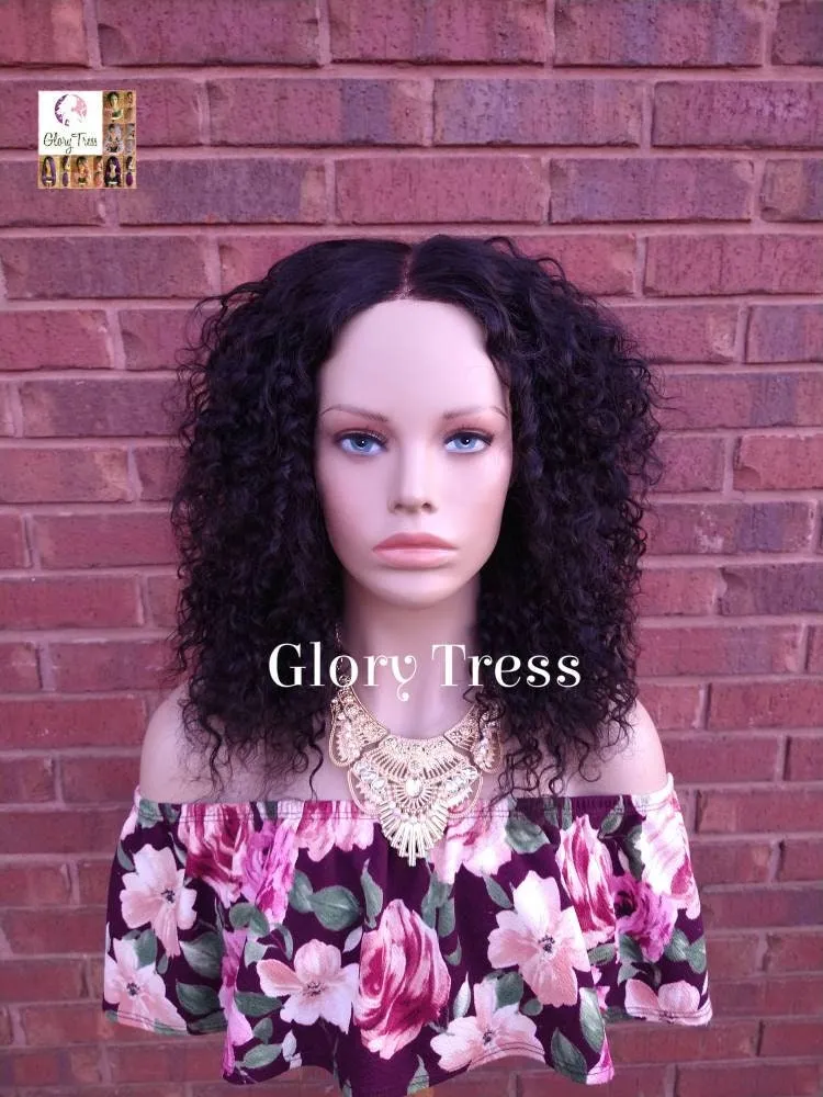 14" Black Wavy Lace Front Wig 100% Brazilian Remy Human Hair Wig For Black Women Alopecia Chemo Wig Glory Tress Wigs - LILY