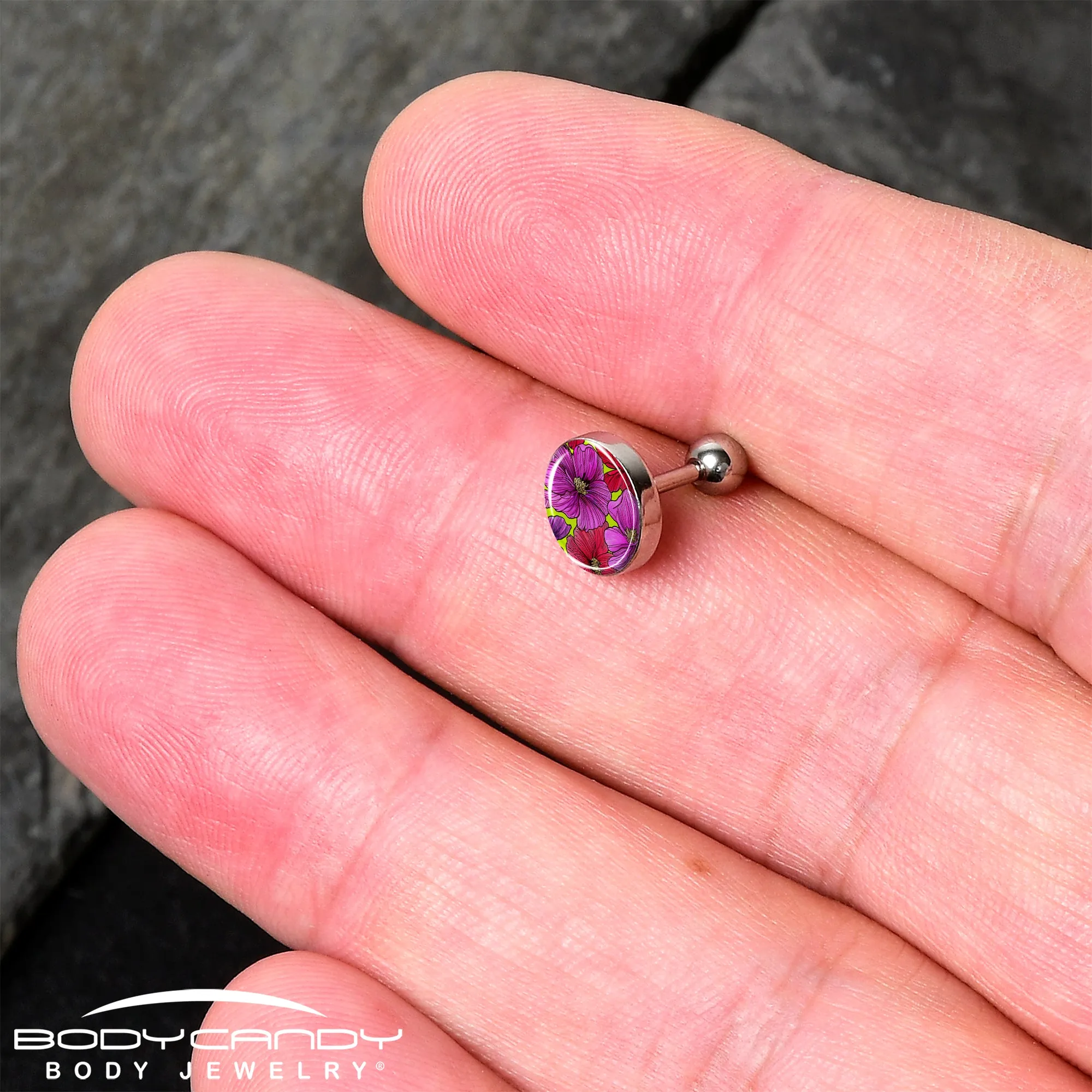 16 Gauge 1/4 Blossom Creation Tropical Floral Flowers Cartilage Earring