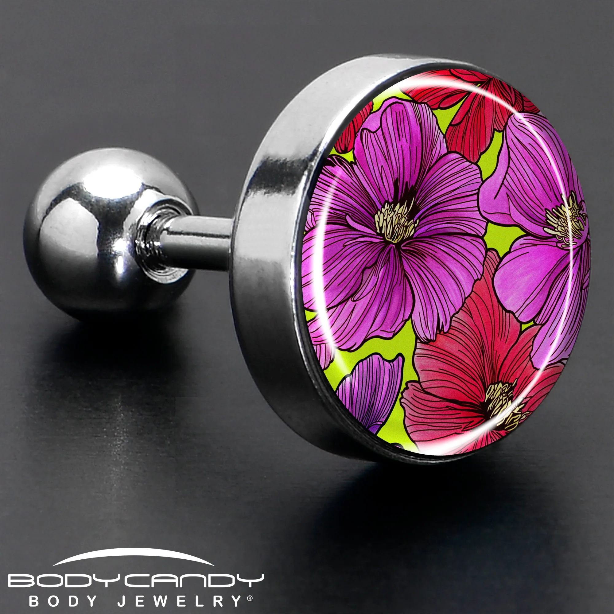 16 Gauge 1/4 Blossom Creation Tropical Floral Flowers Cartilage Earring