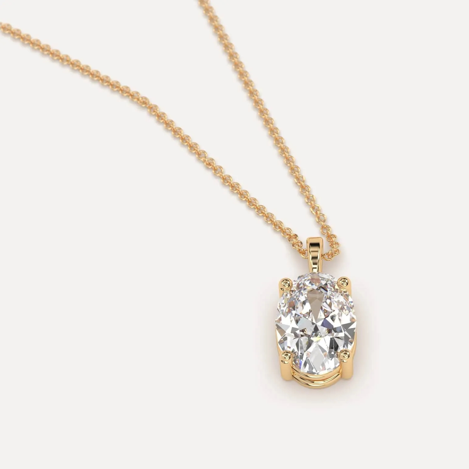 2 carat Oval Diamond Pendant Necklace