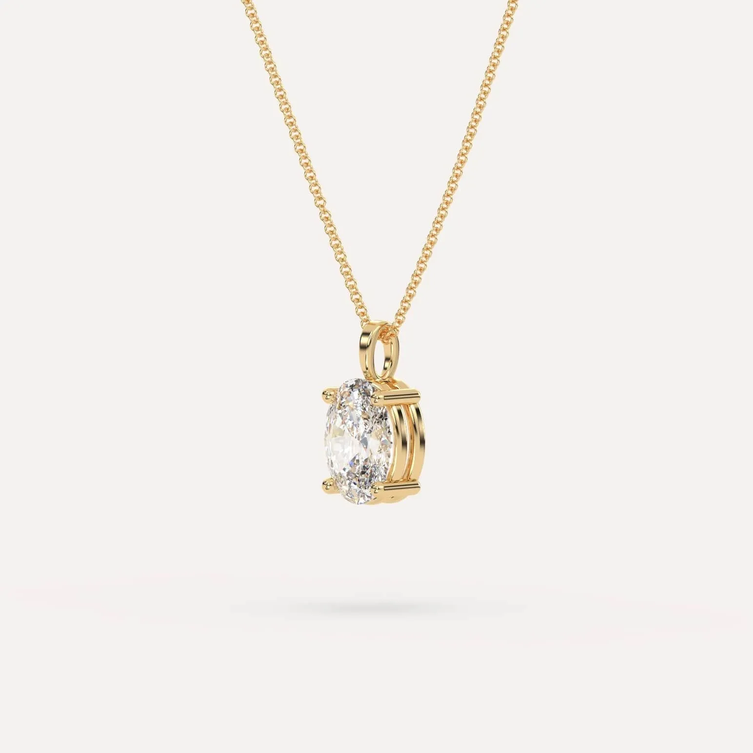 2 carat Oval Diamond Pendant Necklace