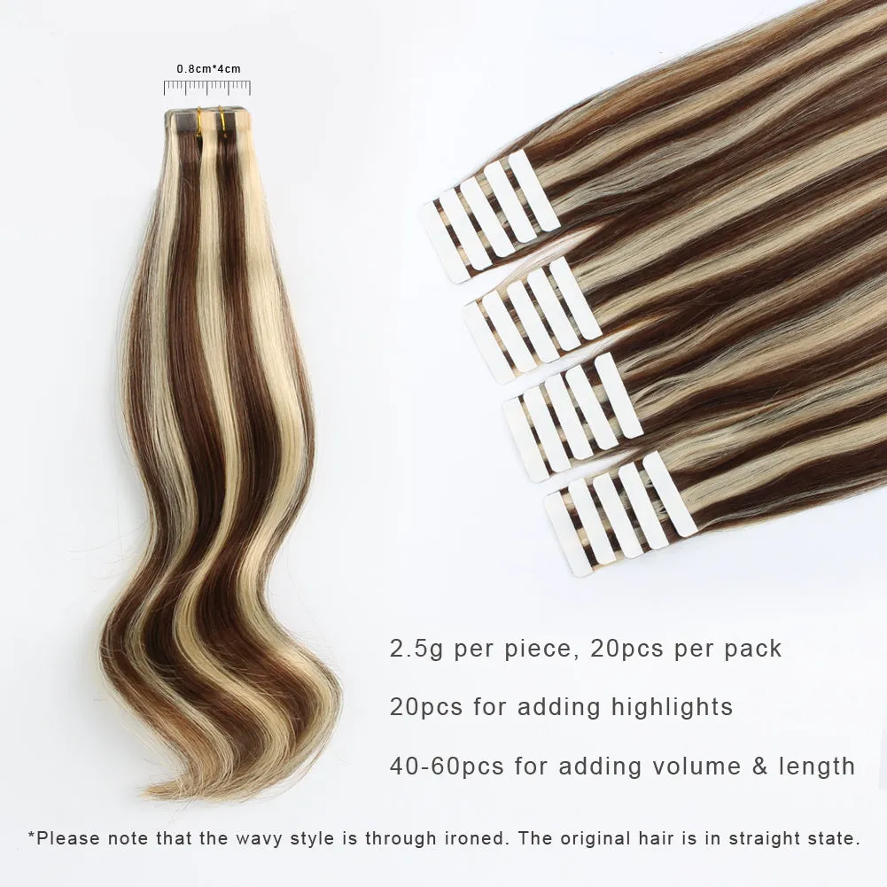 20 Inch Hair Extensions | Remy Hair Tape In Human Hair Extensions