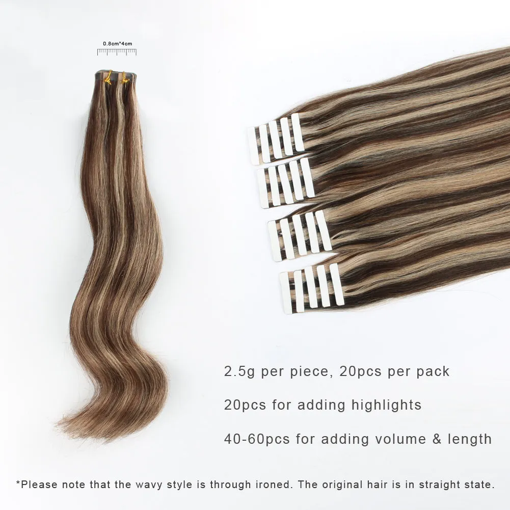 20 Inch Hair Extensions | Remy Hair Tape In Human Hair Extensions