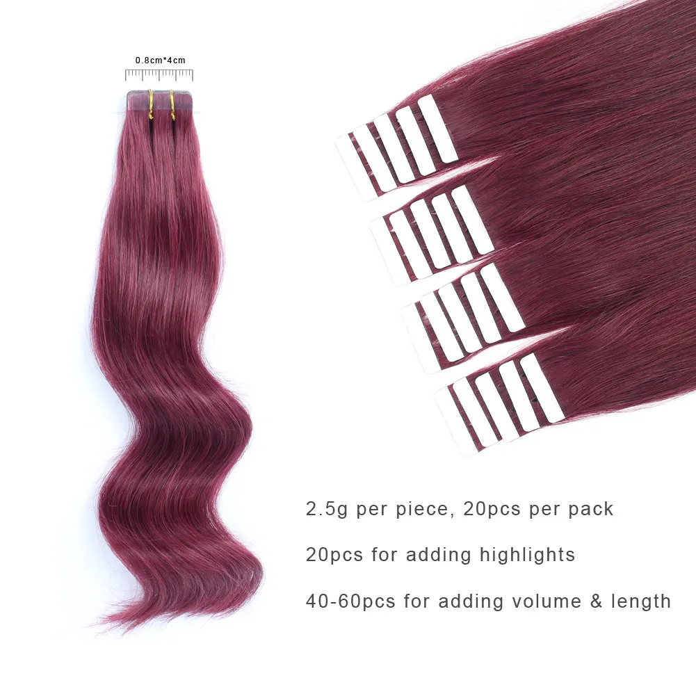 20 Inch Hair Extensions | Remy Hair Tape In Human Hair Extensions
