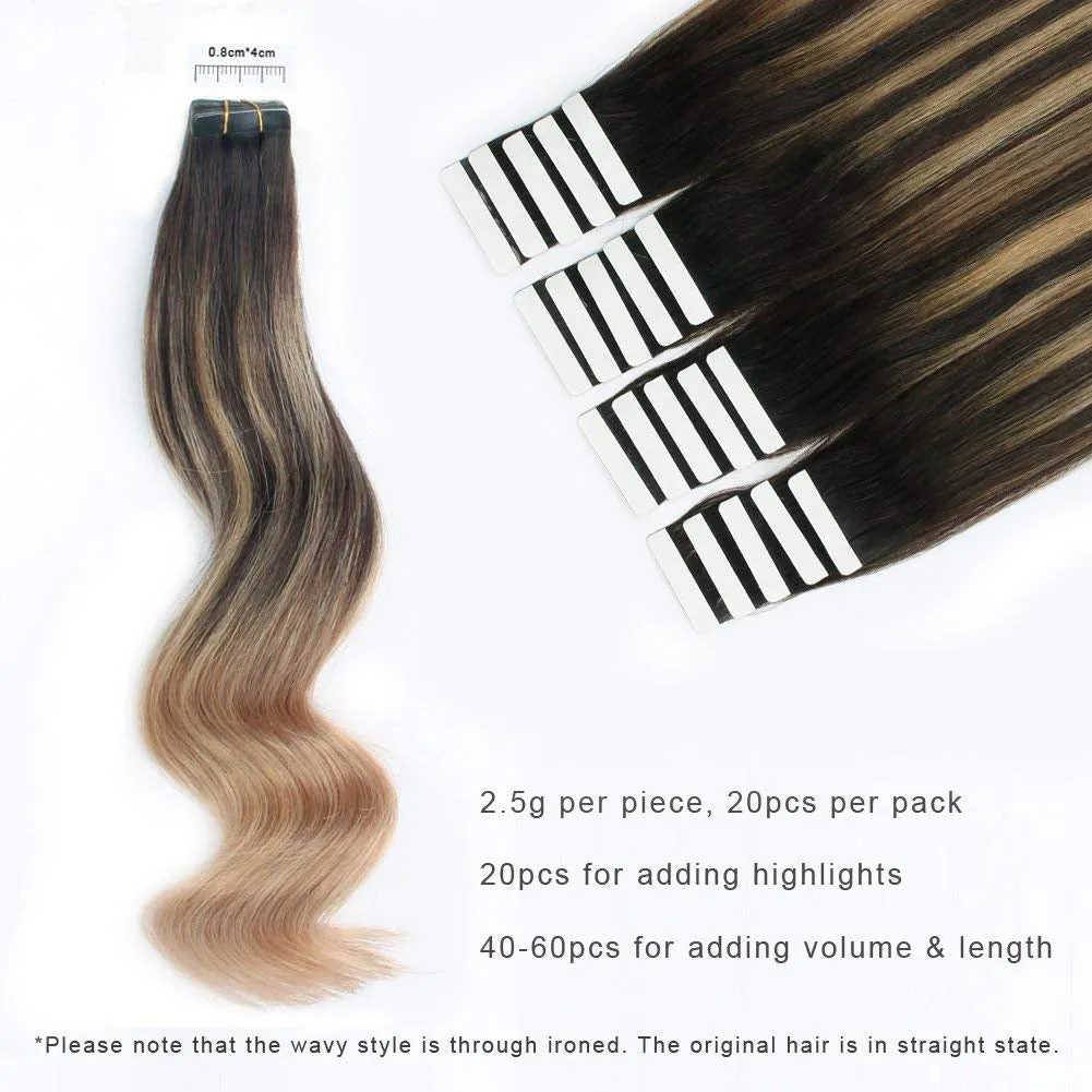 20 Inch Hair Extensions | Remy Hair Tape In Human Hair Extensions