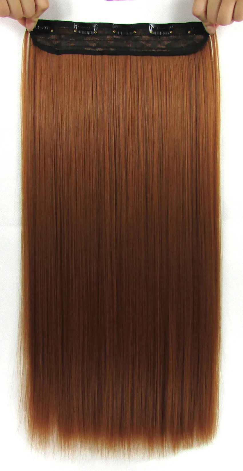 22 Inches Straight Half Head Clip In Synthetic Hair Extensions