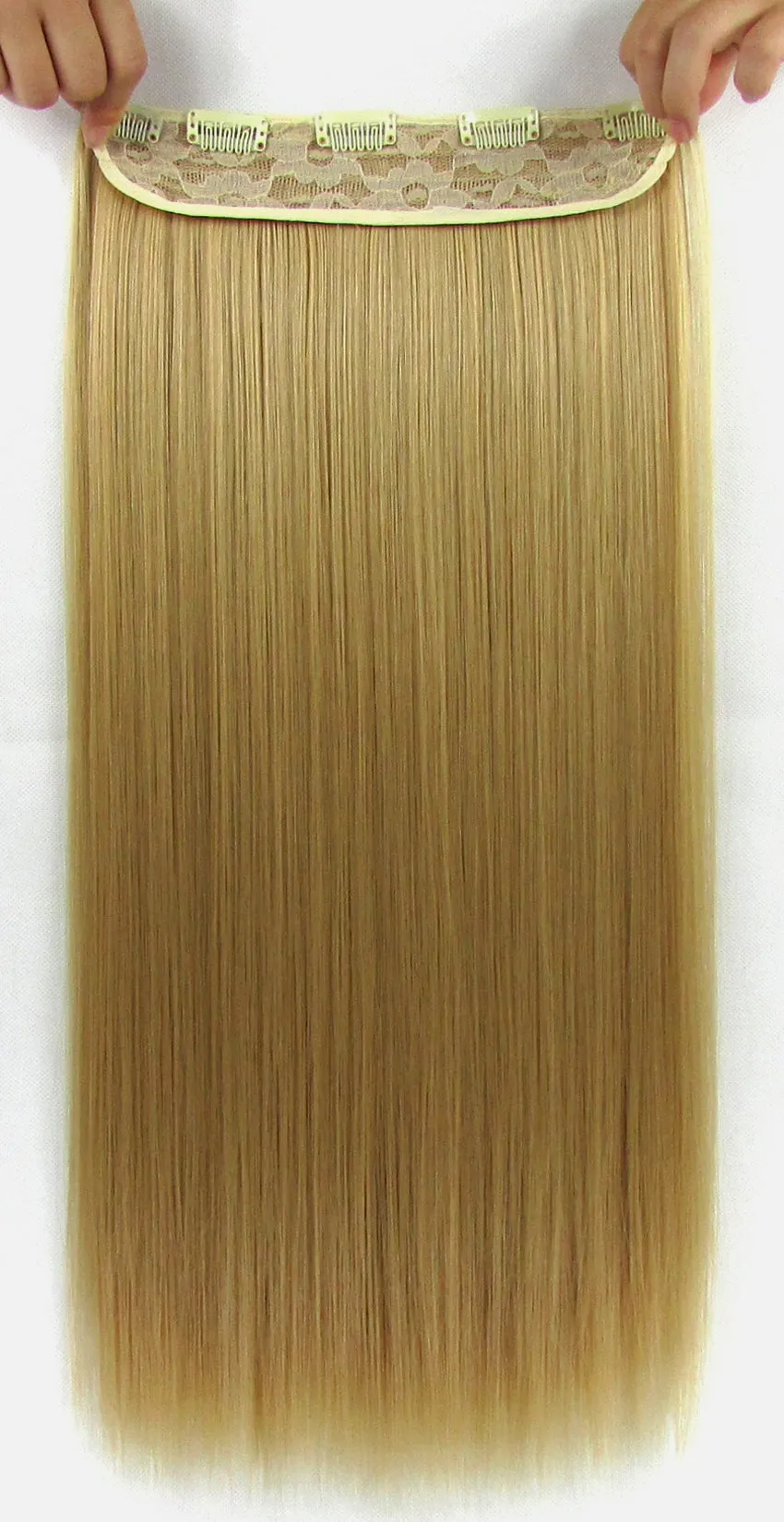 22 Inches Straight Half Head Clip In Synthetic Hair Extensions