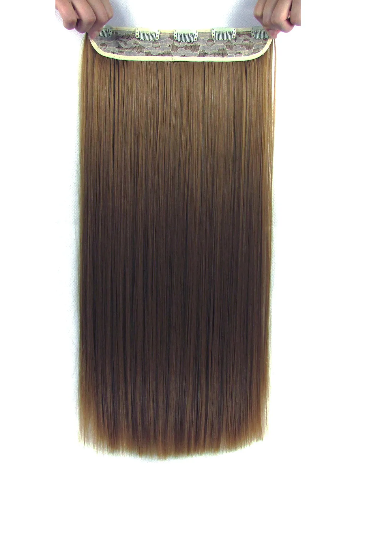 22 Inches Straight Half Head Clip In Synthetic Hair Extensions