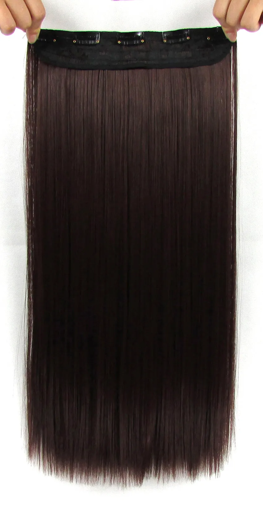 22 Inches Straight Half Head Clip In Synthetic Hair Extensions