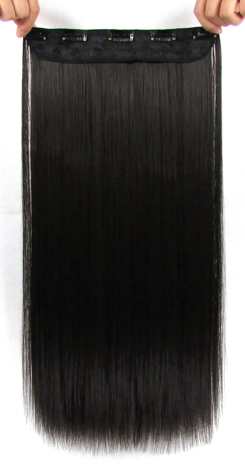 22 Inches Straight Half Head Clip In Synthetic Hair Extensions