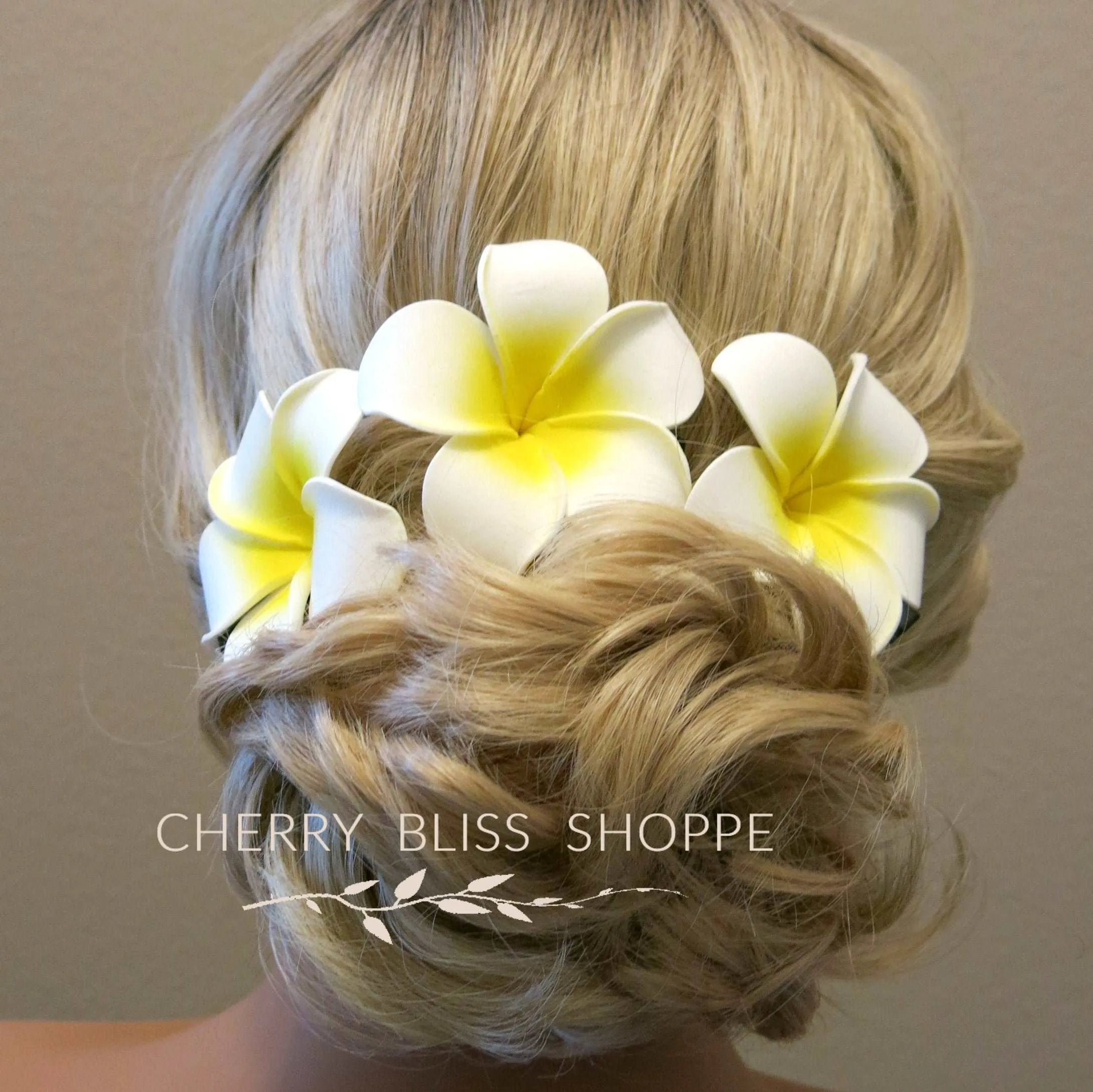 3 PC Plumeria Flower Hair Clip Set, Bridal White Or Pink Tropical Floral Hairpin Bohemian Hair Clips