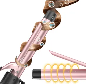 6-IN-1 Curling Iron, Professional Curling Wand Set, Instant Heat Up Hair Curler with 6 Interchangeable Ceramic Barrels (0.35'' to 1.25'') and 2 Temperature Adjustments, Heat Protective Glove & 2 Clips