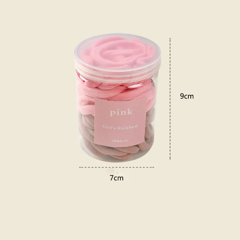 6 Pieces)Wholesale 50pcs/set Girl Simple Solid Color Elastic Hair Bands
