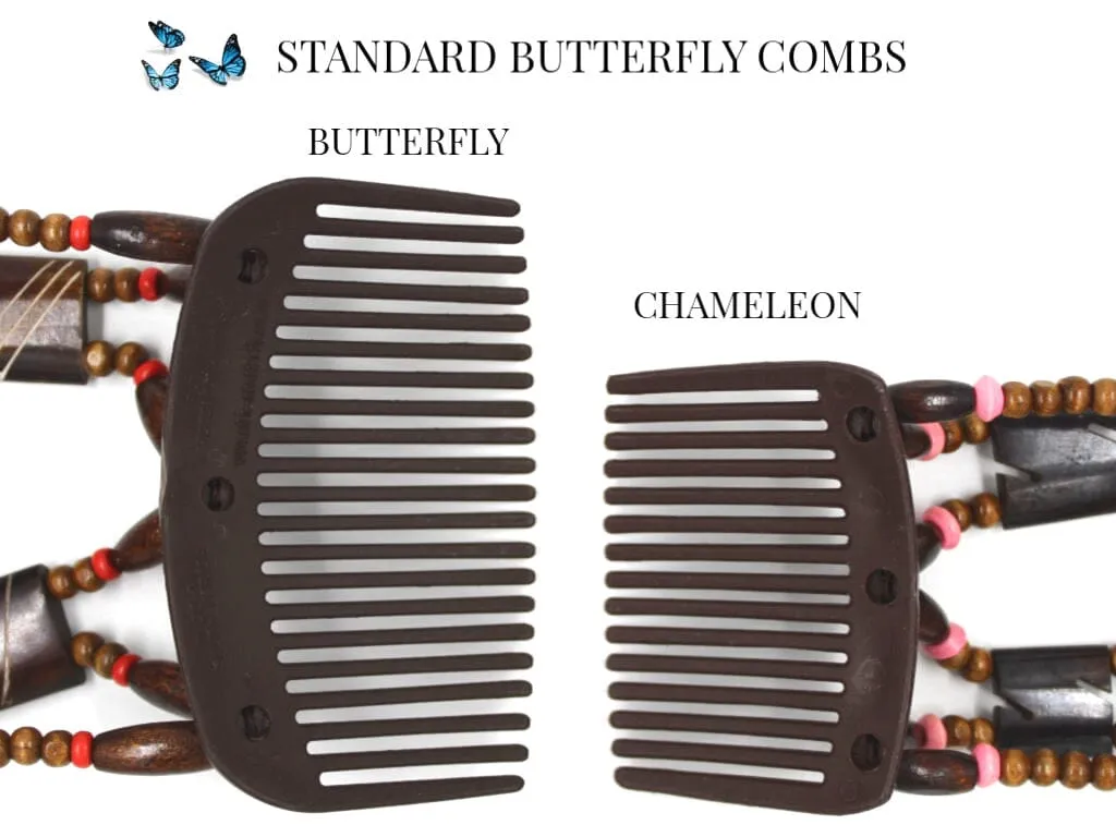 African Butterfly Chameleon Hair Comb - Dupla Black 53