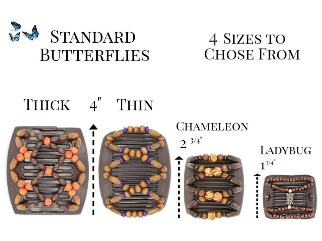 African Butterfly Thick Hair Comb - Flowers Blonde 47