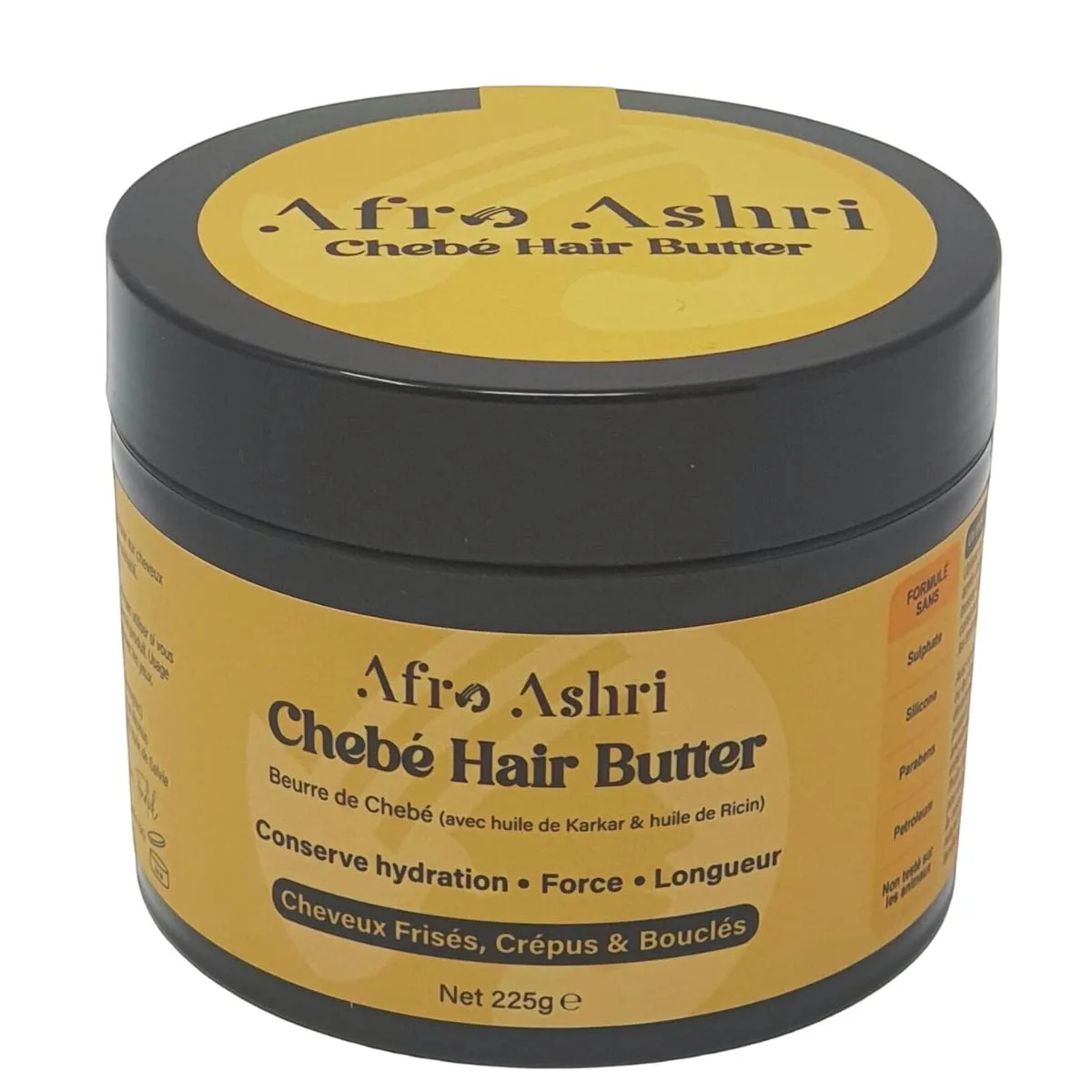 Afro Ashri - Chebé Hair Butter (beurre à base de Chébé, Karkar, Ricin) - 225g