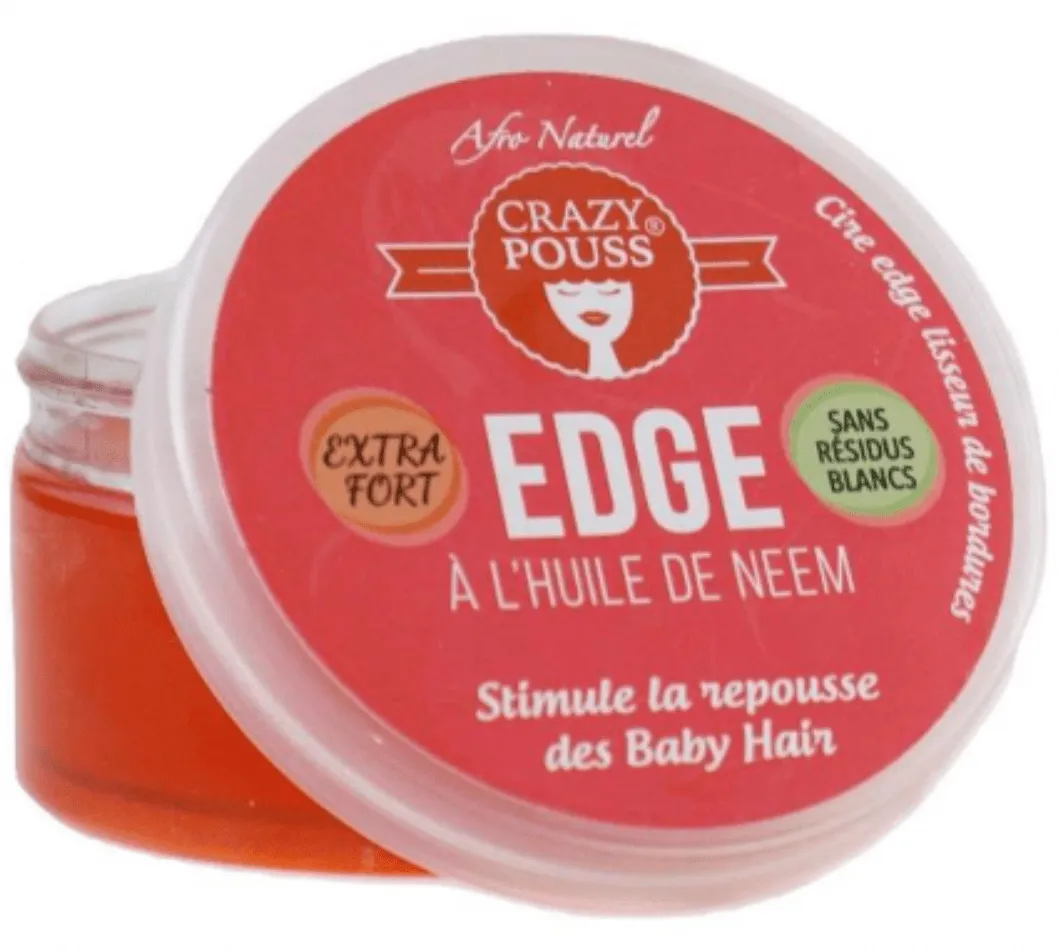 Afro Naturel - Cire edge lisseur de bordures "Crazy Pouss" à l'huile de Neem - 100ml