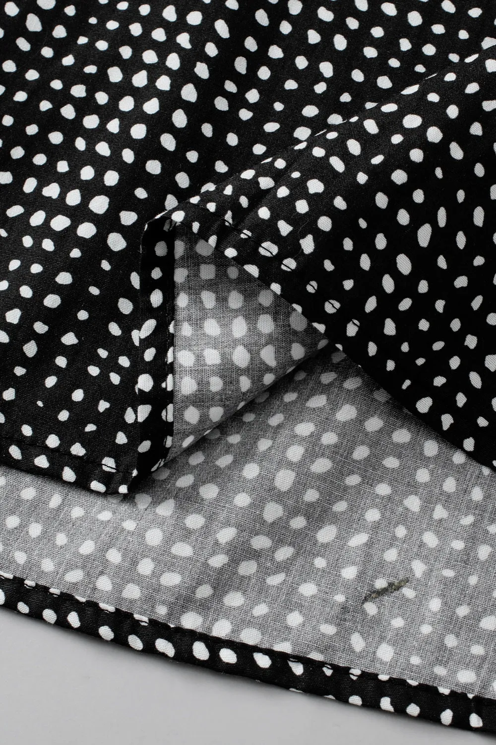 All the Dots Dot Print Short Sleeve Blouse in Black and White