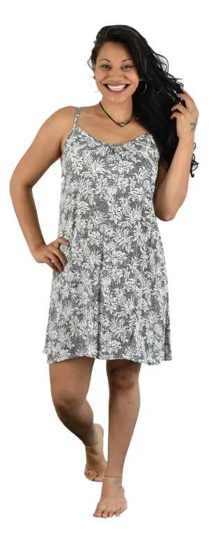 Aloha Royale - Bali Dress Short - Tropicana - Black & White