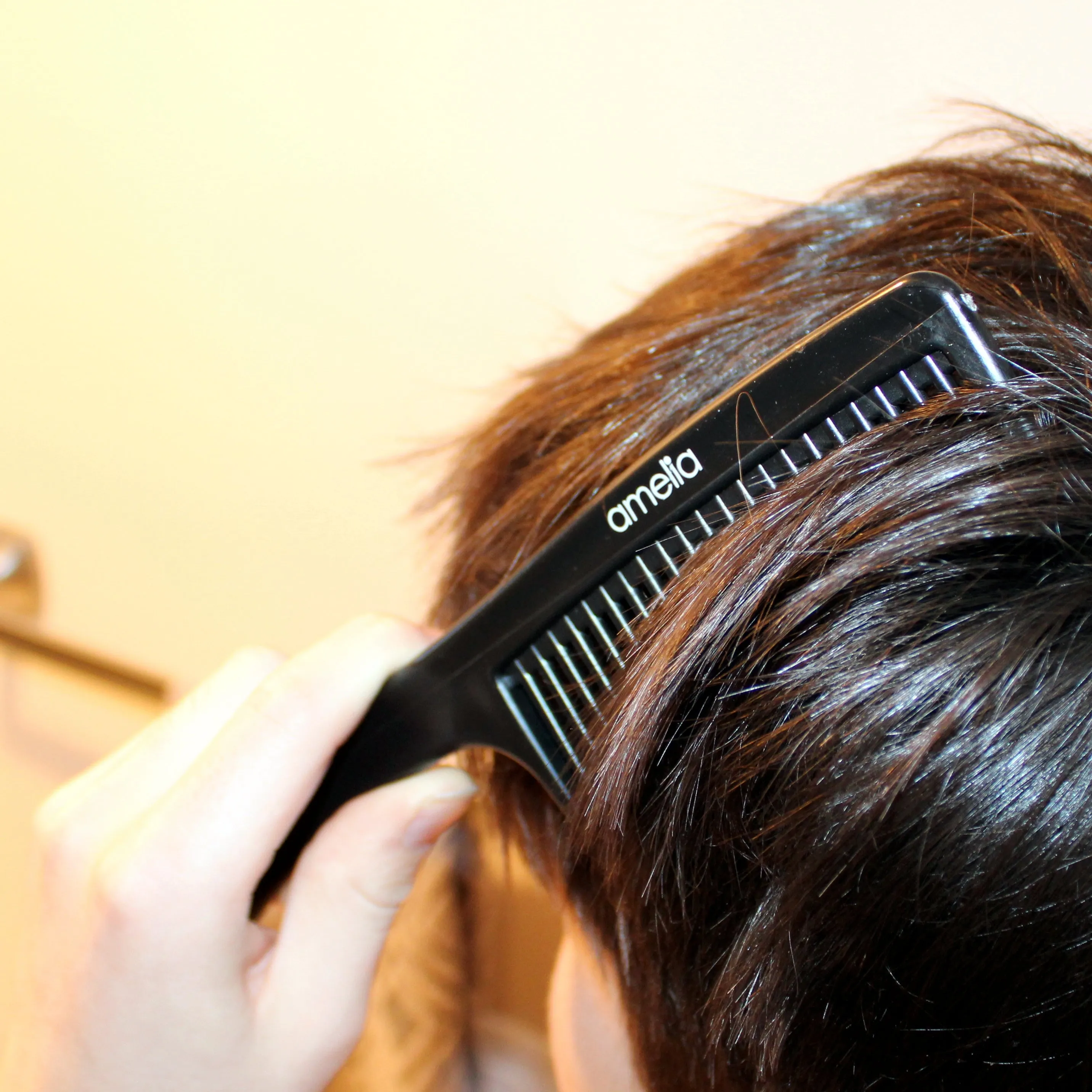 Amelia Beauty, 8.5in Black Plastic Handle Comb, Made in USA, Professional Grade Hair Comb, For Combing Out Long Thick Hair, Wet or Dry, Everyday Styling Cutting Hair Styling Tool, 8.5"x1.5", 2 Pack