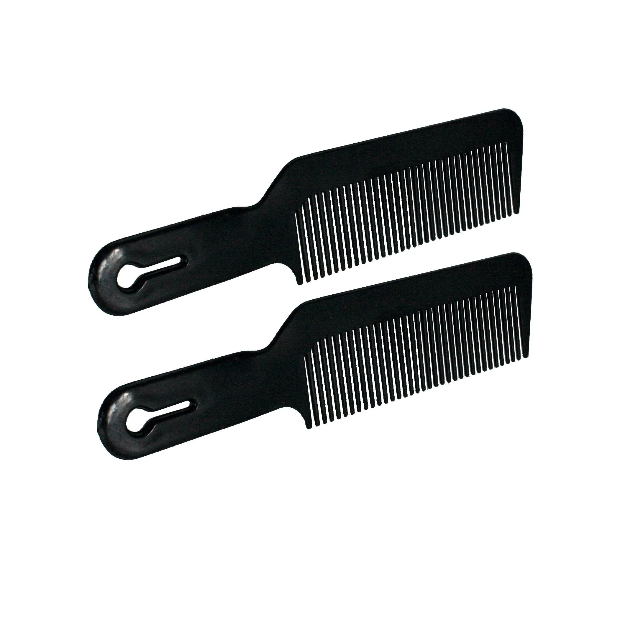 Amelia Beauty, 8.75in Black Plastic Flattop Butch Comb, Made in USA, Professional Grade Hair Comb, For Clipper Cuts and Flattops, Wet or Dry, Everyday Styling Cutting Hair Styling Tool,  2 Pack