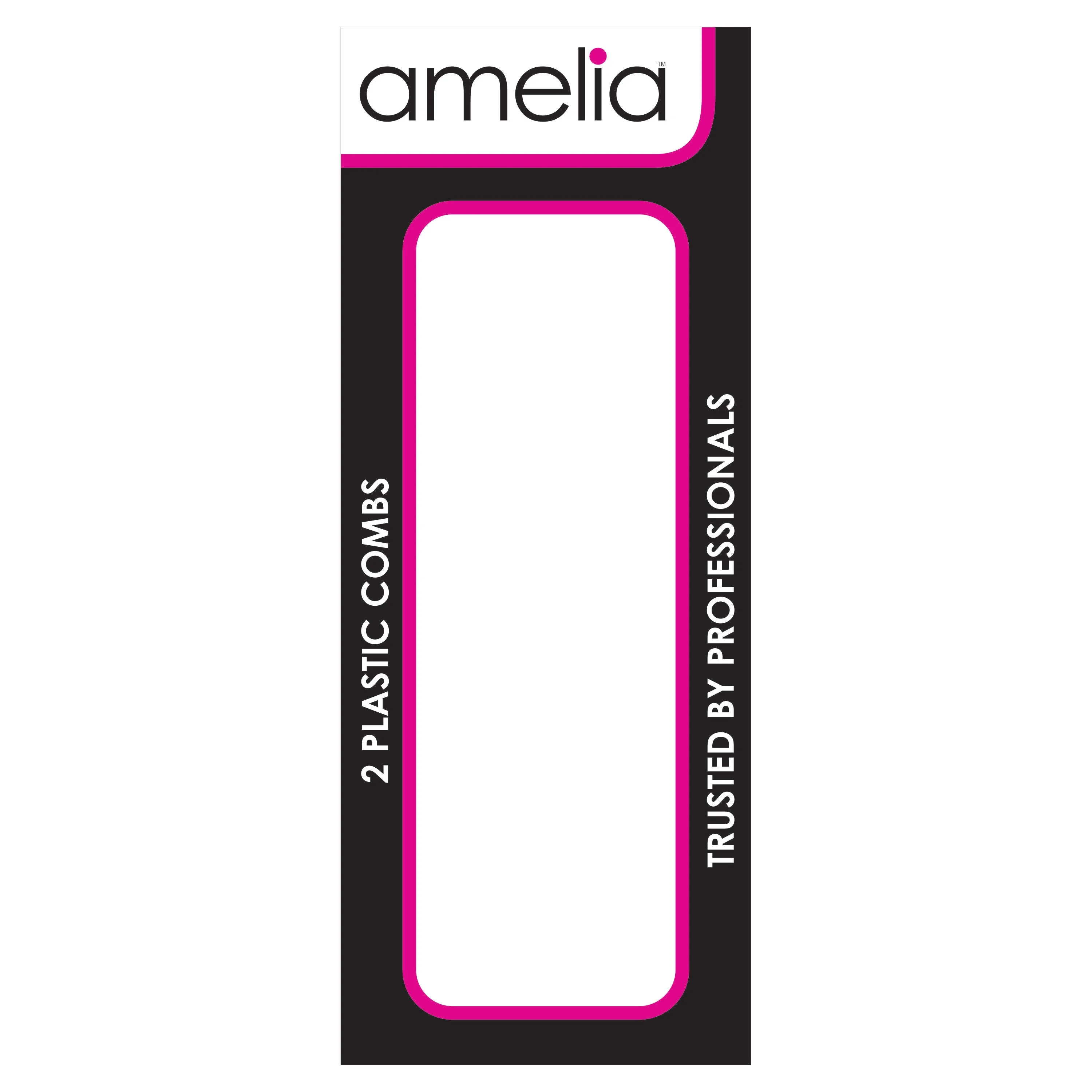 Amelia Beauty, 8in Plastic Wide Detangling Shower Comb, Made in USA, Professional Grade Comb, 2 Pack