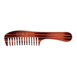 Amelia Beauty Cellulose Acetate 8in Handle Comb, Handmade, Smooth Edges, Eco-Friendly Plant Based Material, Course Tooth - Tortoise Shell Color
