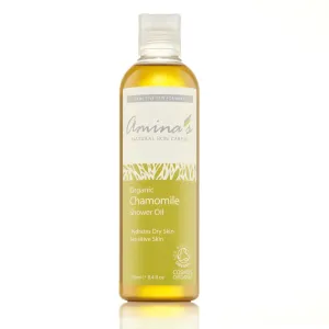 Amina's Natural Skincare | Organic Chamomile Shower Oil for Dry to Sensitive Skin 250ml | 250ml