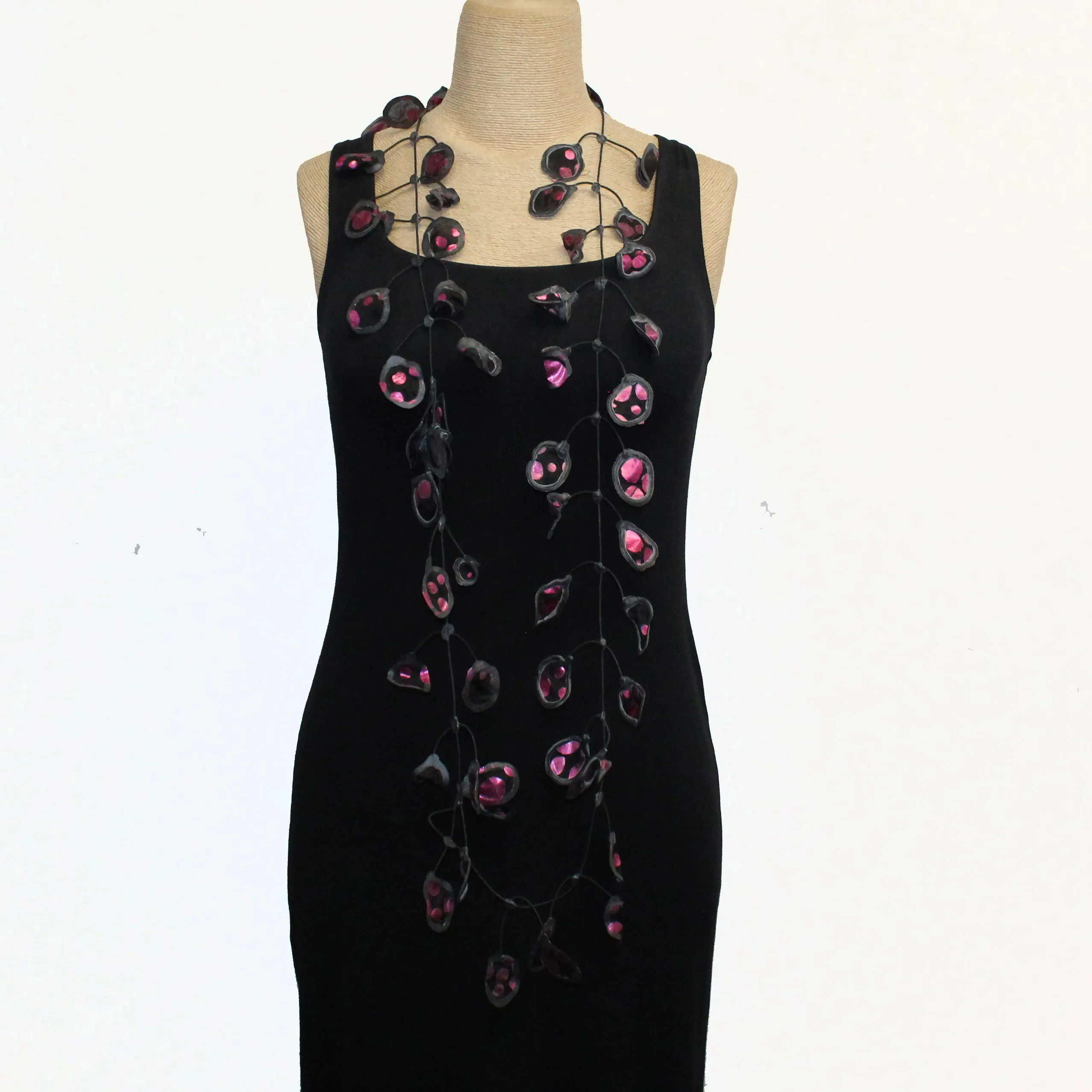 Annemieke Broenink Necklace, Polka Dot Metallic, Magenta