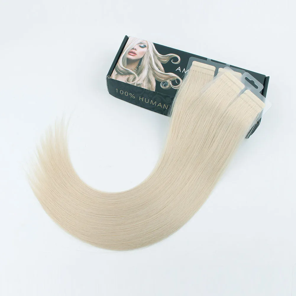 Ash Blonde (#60) Virgin Tape  In Hair Extensions