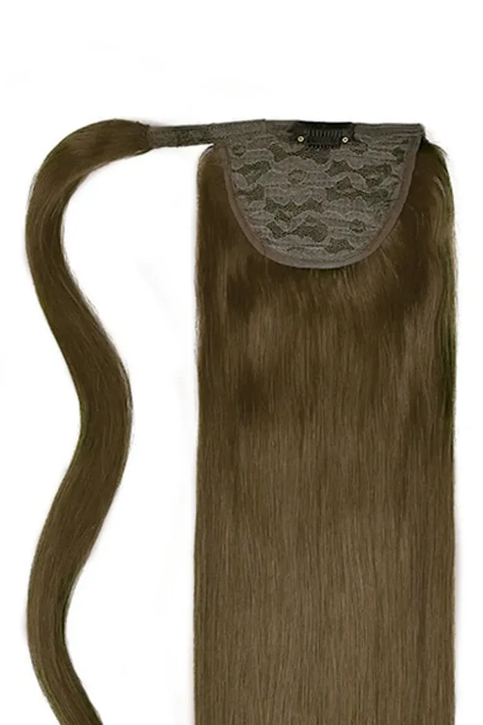 Ash Brown (#9) Straight Up Wrap Around Ponytail Extension