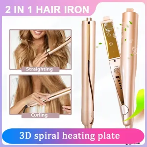 Automatic Release Negative Ions 2 In 1 Hair Straightener And Curler Iron Pro Professional Flat Iron