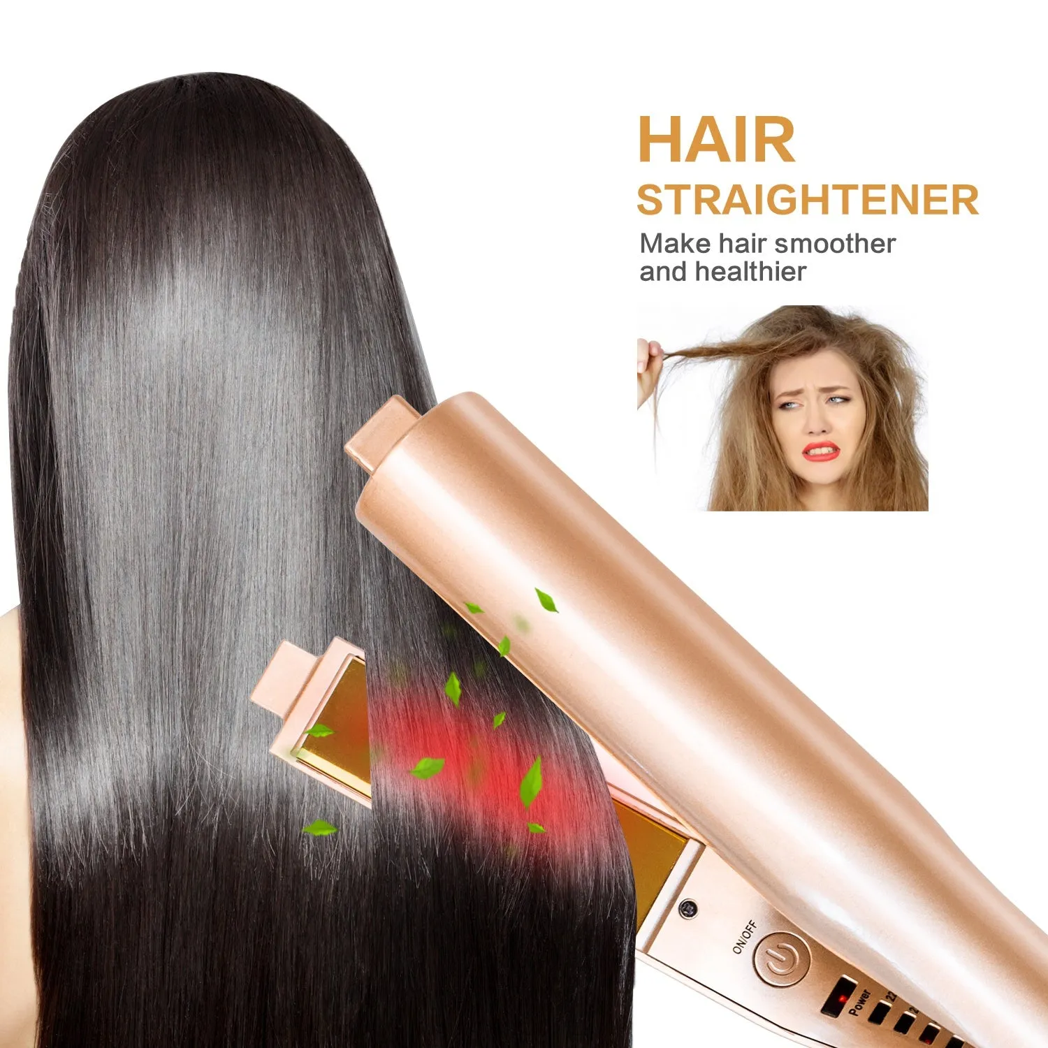Automatic Release Negative Ions 2 In 1 Hair Straightener And Curler Iron Pro Professional Flat Iron
