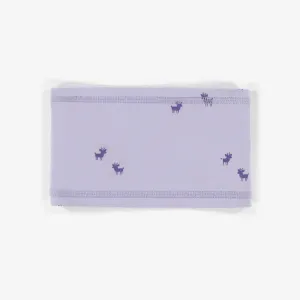 Bandeau mauve en jersey extensible réversible, enfant || Stretchy reversible jersey purple headband, child