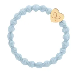 Bangle Band, Gold Heart, Sky Blue