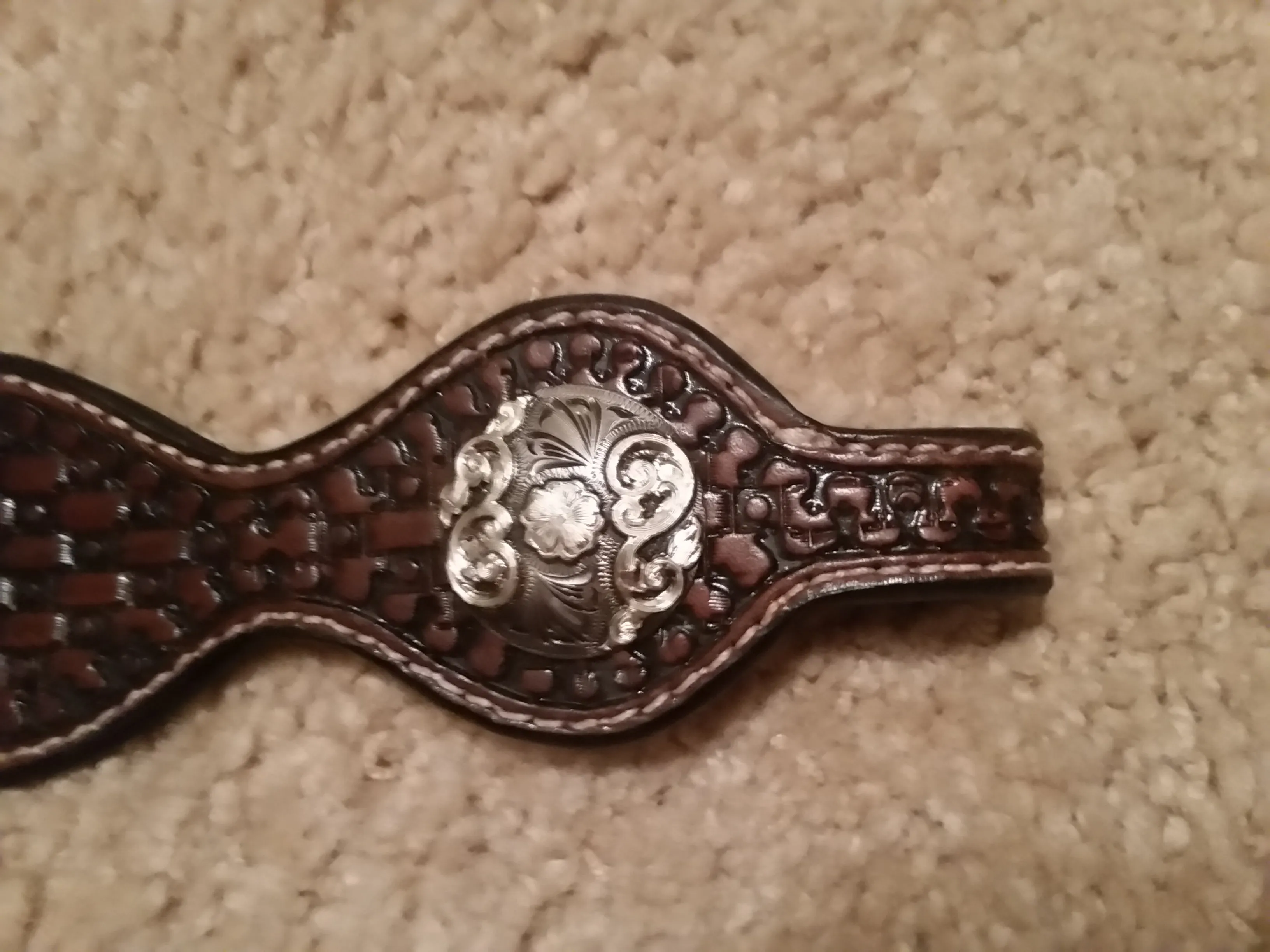 Basket Weave Wide Browband headstall