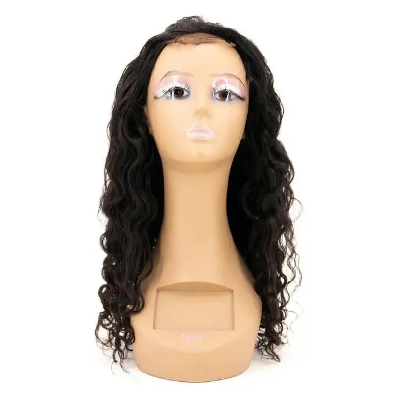 Beach Wave 4x4 Transparent Closure Human Hair Wig