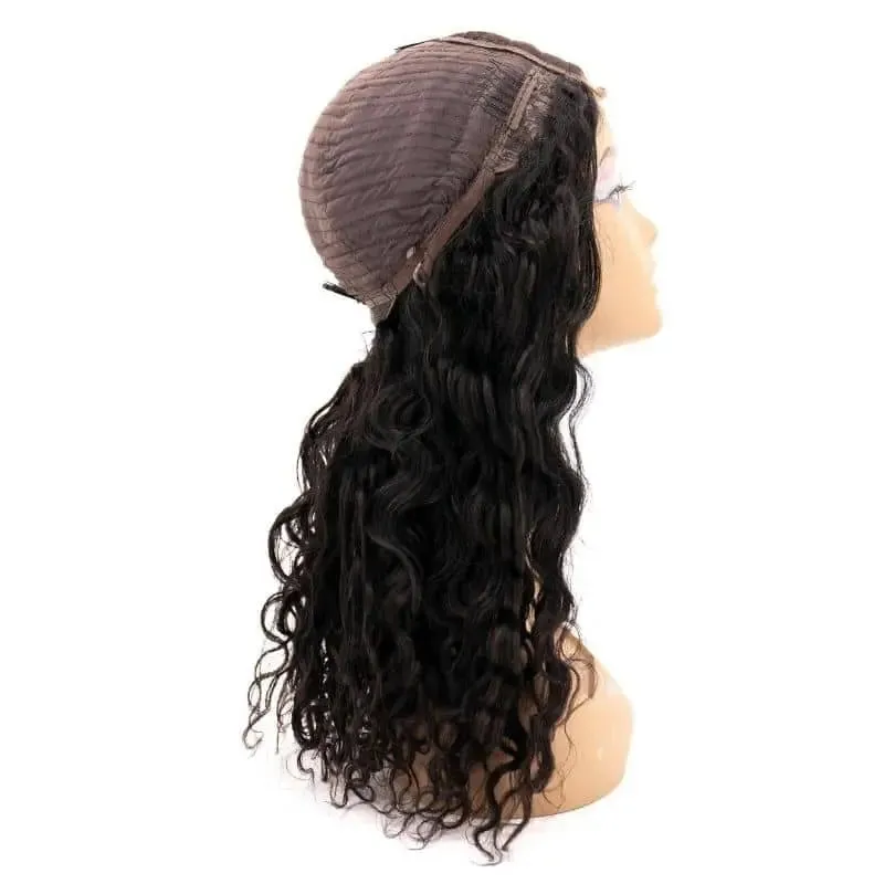 Beach Wave 4x4 Transparent Closure Human Hair Wig
