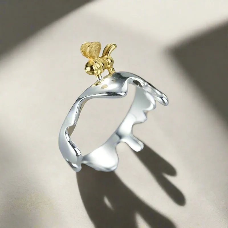 Bee & Dripping Honey Ring