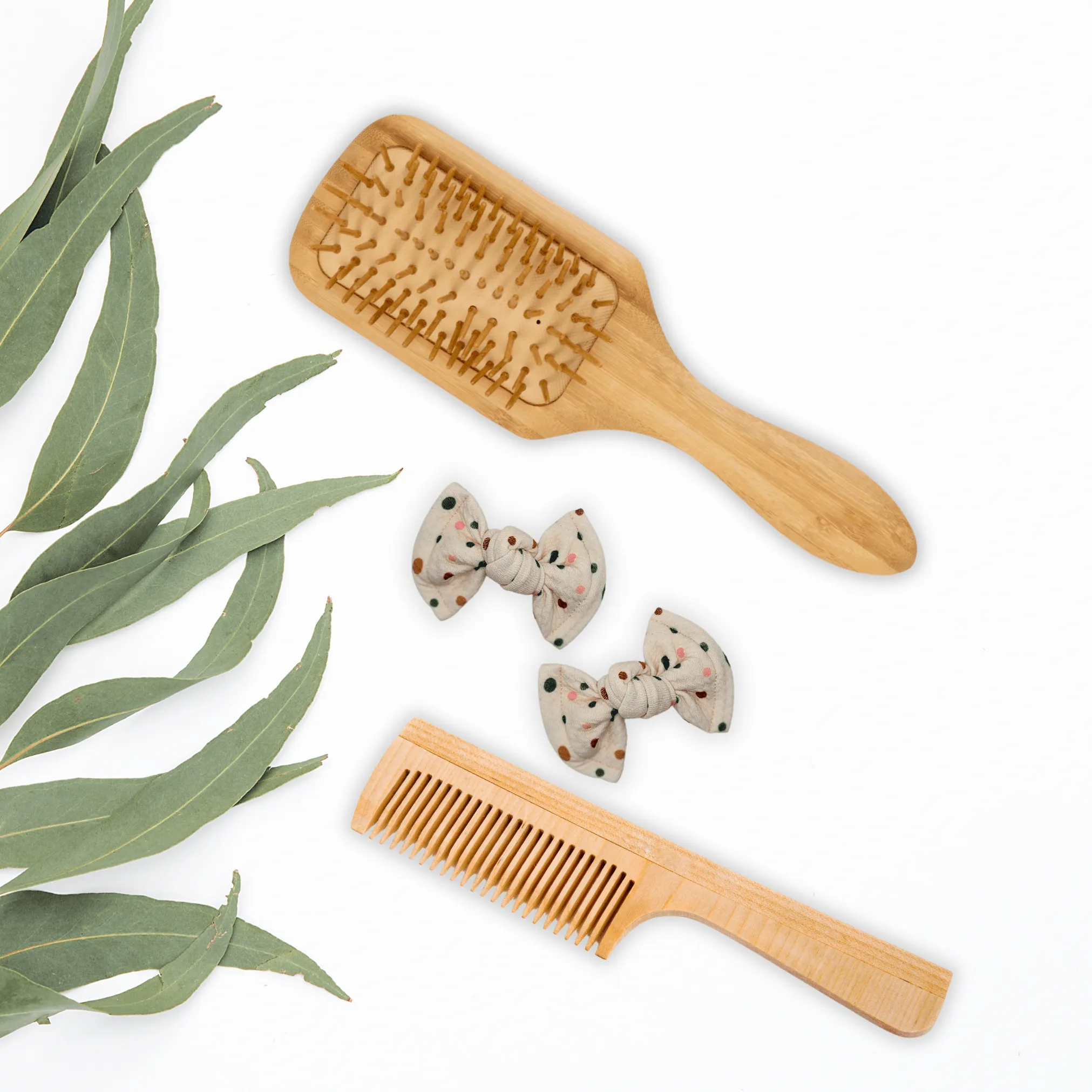 Beige Poke A Dot Knot Hair Bows