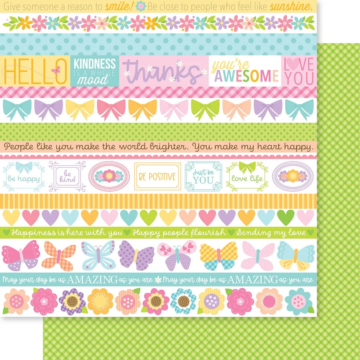 Bella Blvd - Just Because Collection - 12x12 Single Sheets - Just Because Borders / BB2883