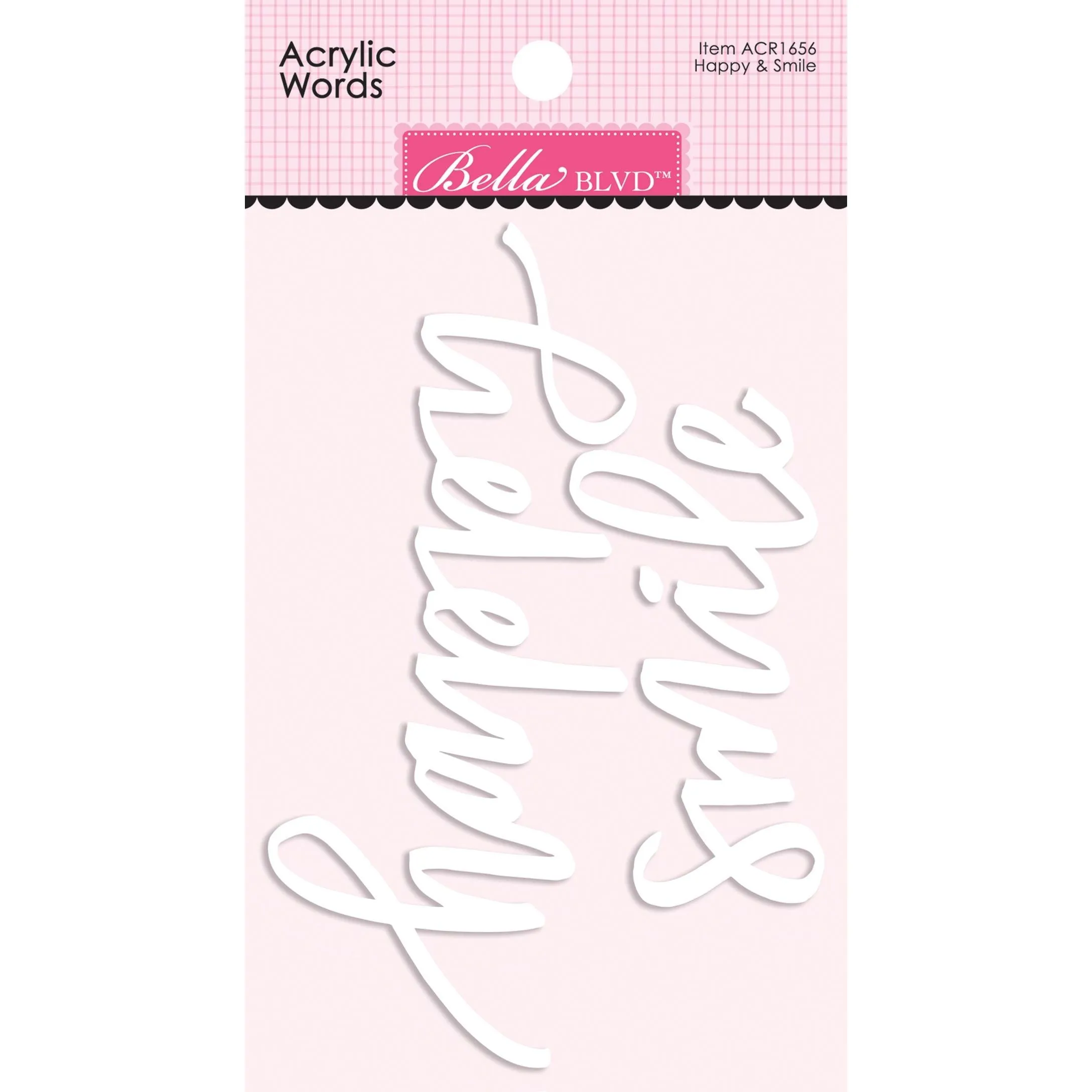 Bella Blvd - Just Because Collection - Coordinating - Acrylic Words - Happy & Smile / BB1656